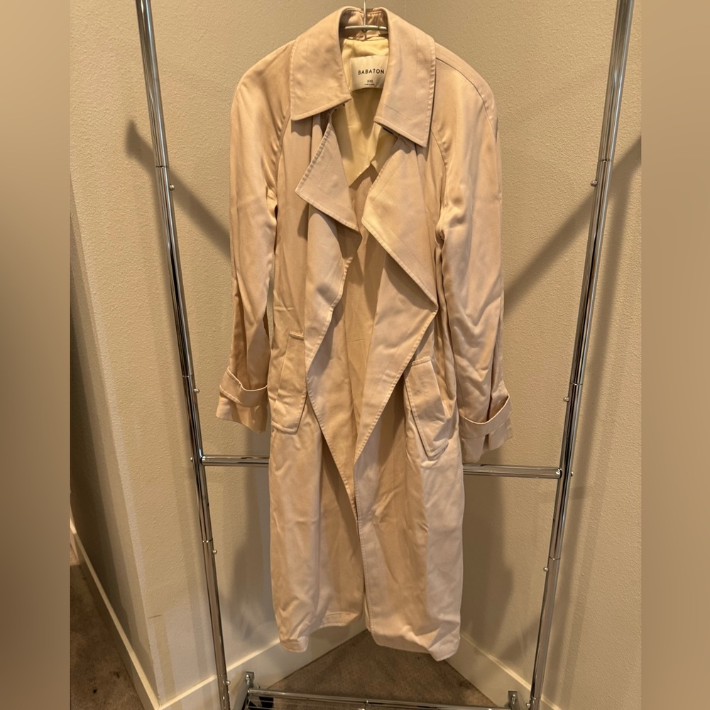 Babaton trench coat in classic tan color